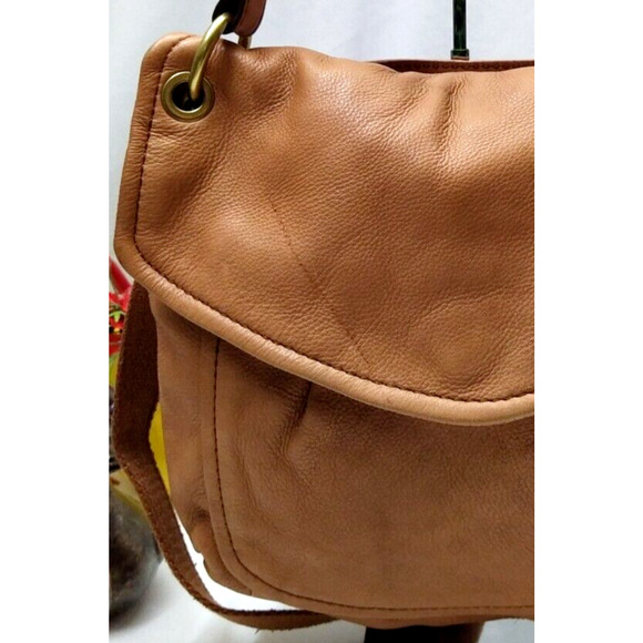 Fossil Brown Pebbled Leather Pocket Crossbody Shoulder Bag - Picture 6 of 12